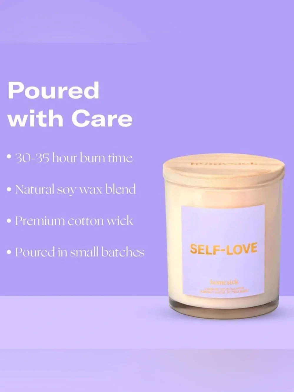 Homesick Scented Candles For Home in Self-Love 7.5 oz Natural Soy Wax Blend